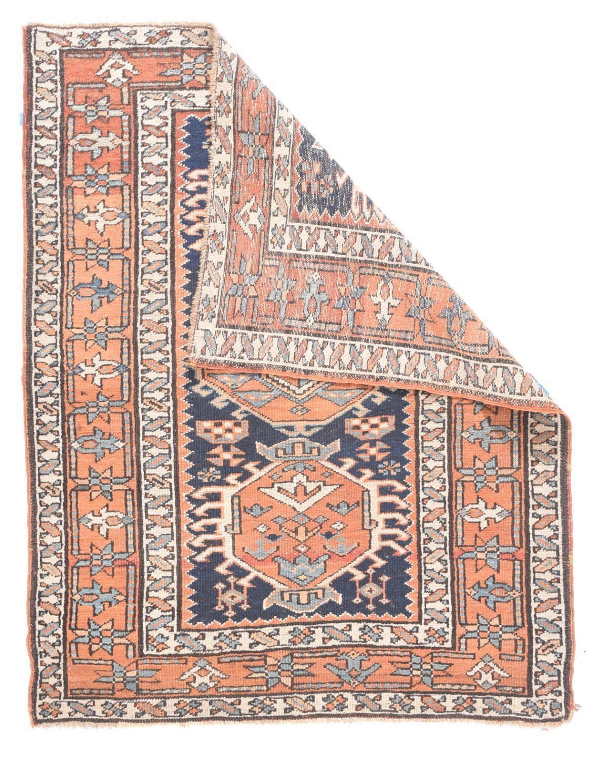 Antique Persian Heriz/Karajeh, Size 3'4" X 4'3"