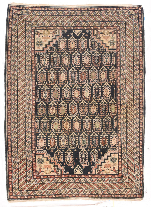 Antique Ivory Fine Persian Malayer Area Rug
