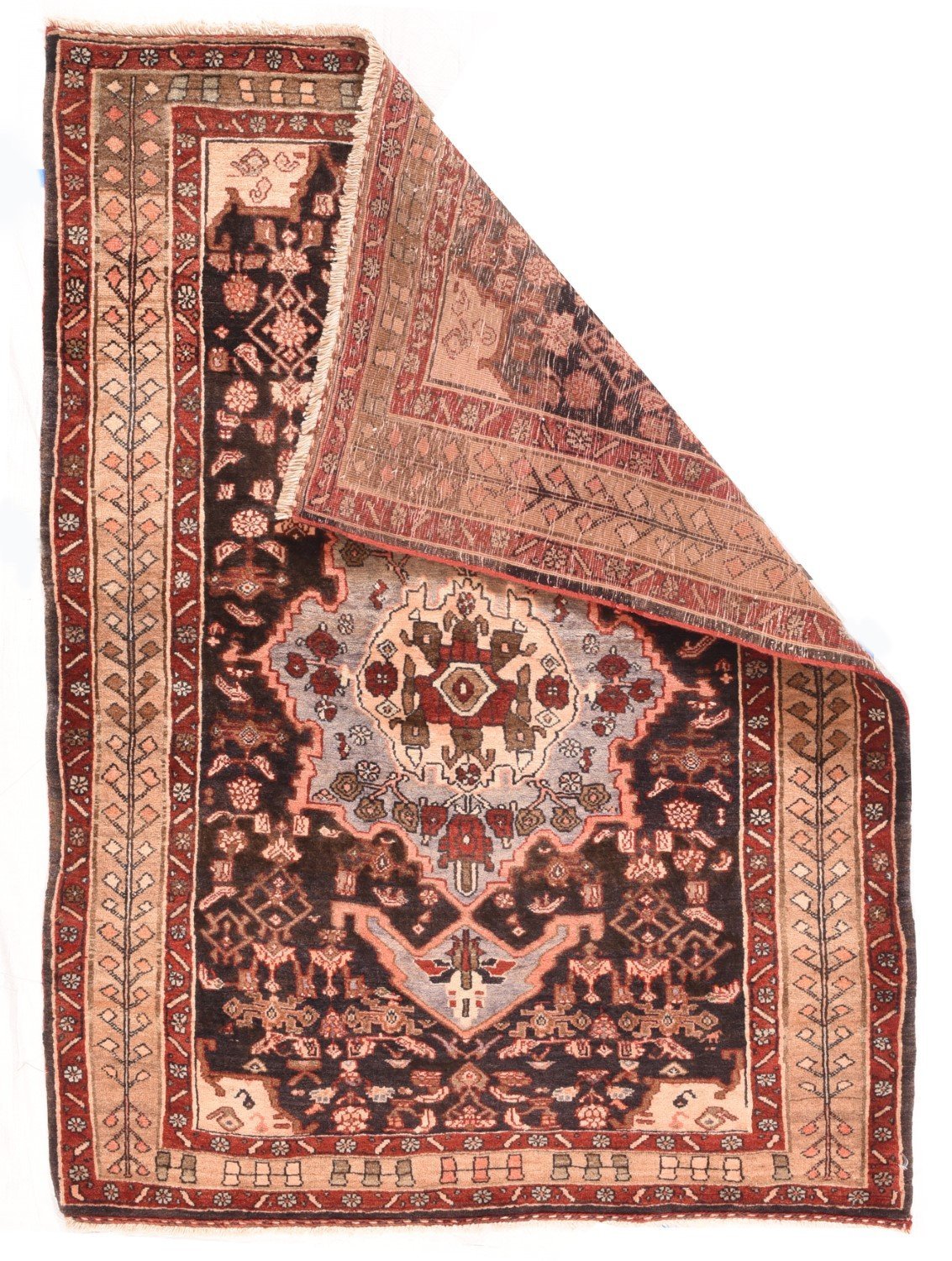 Antique Persian Sarouk, Size 3'6" X 5'2"
