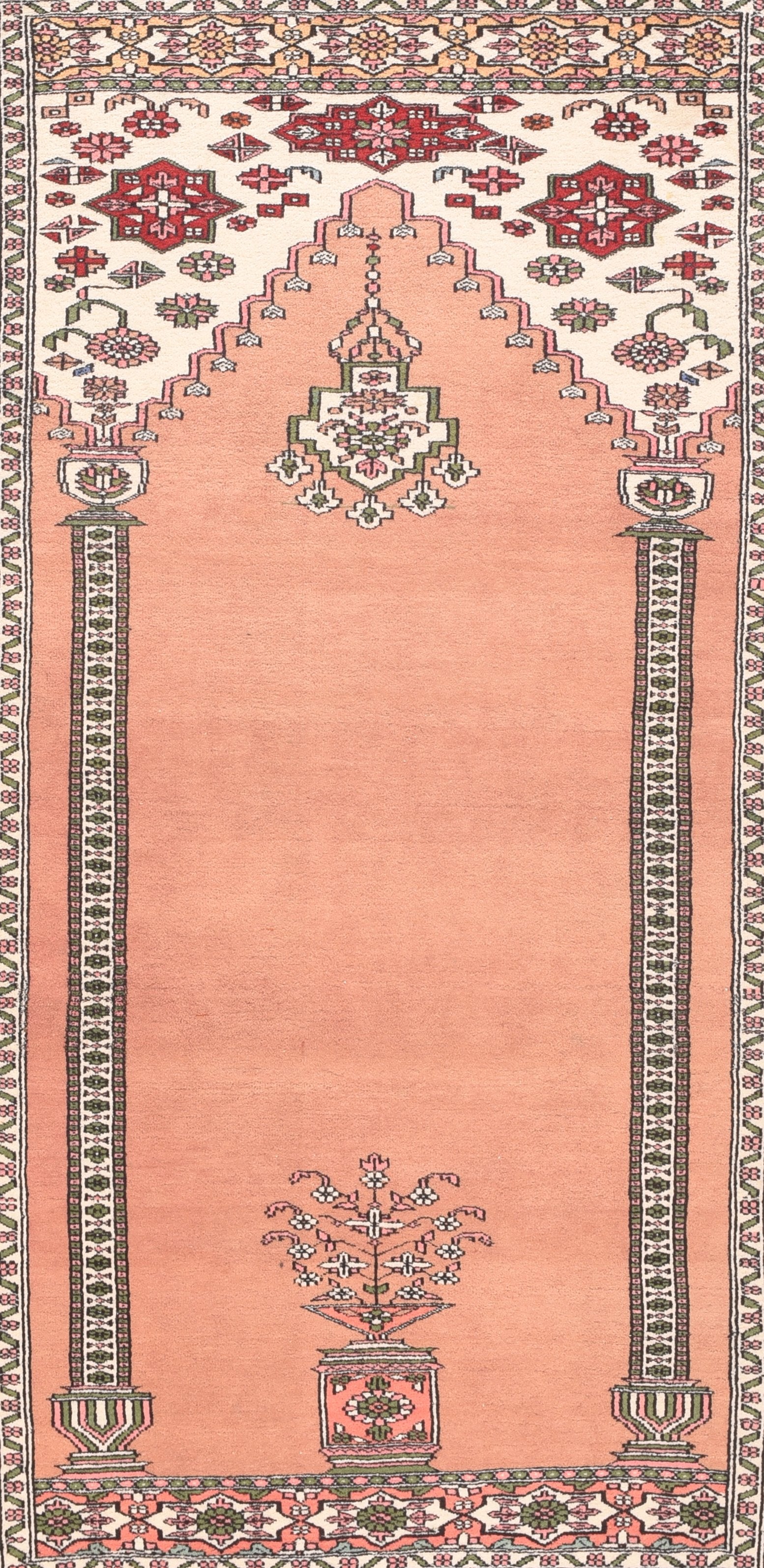 Semi Peach Afghan Bokara Prayer Design Area Rug