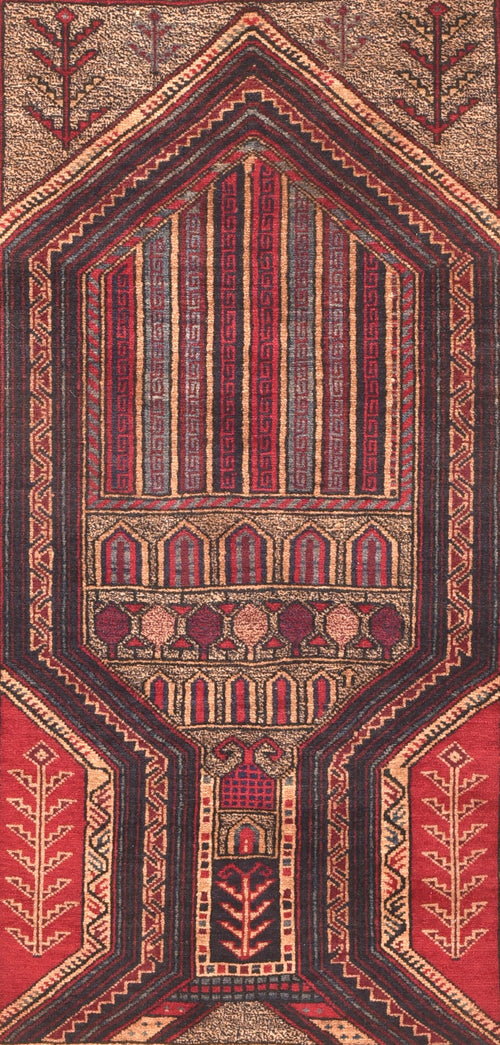 Fine Vintage Afghan Balouch Tribal Rug.
