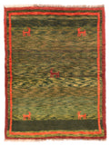 Semi Antique Pistachio Green Persian Gabbeh Area Rug