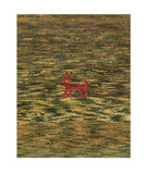 Semi Pistachio Green Persian Gabbeh Area Rug