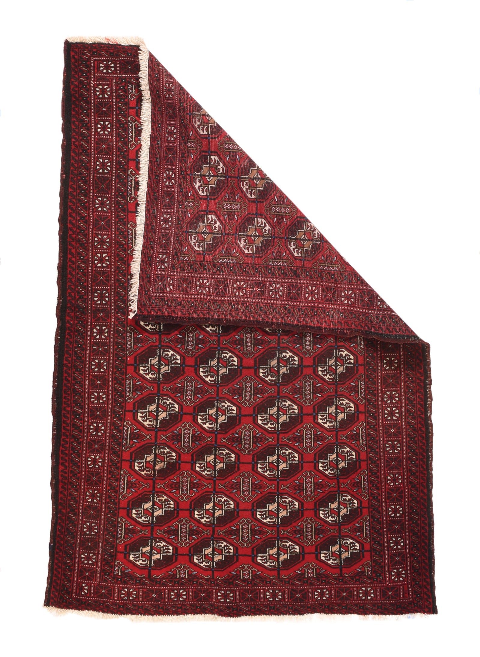 Semi Red Persian Bokara Area Rug