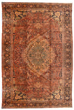 Antique Red Persian Farahan Sarouk Area Rug