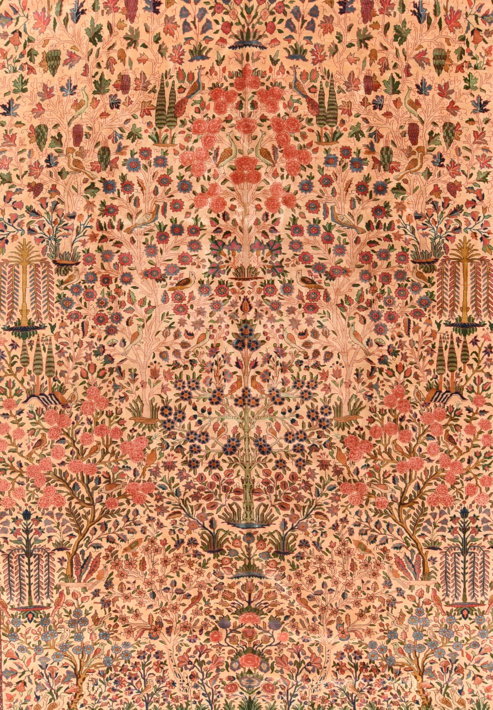 Antique Persian Kashan Area Rug