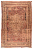 Antique Ivory Fine Persian Lavar Kerman Area Rug