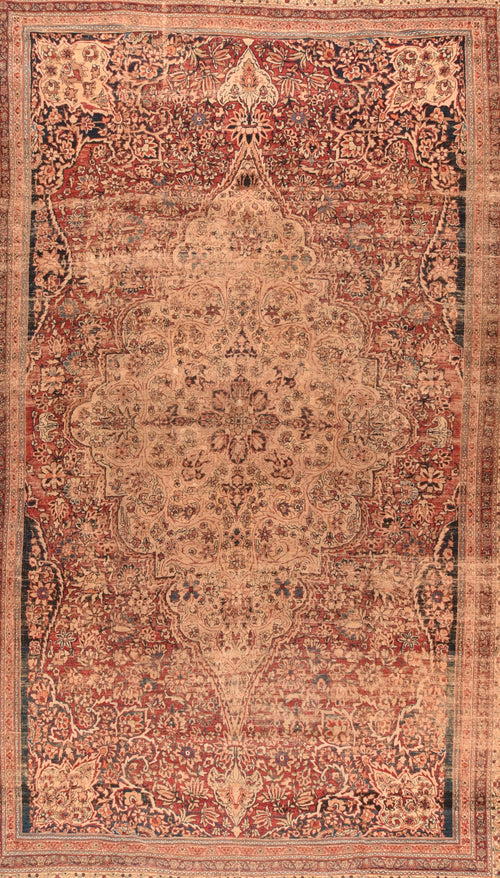 Antique Persian Lavar Kerman Area Rug