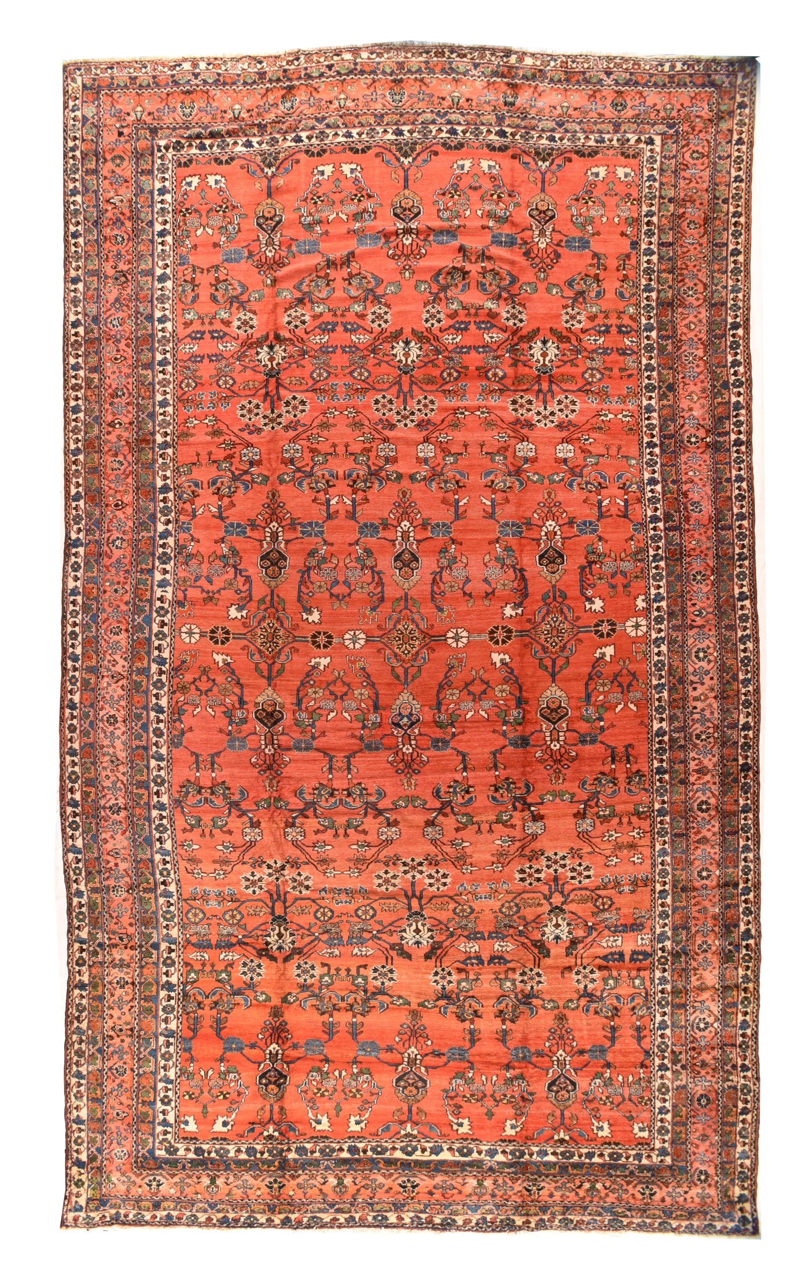 Antique Rust Fine Persian Lilihan Area Rug
