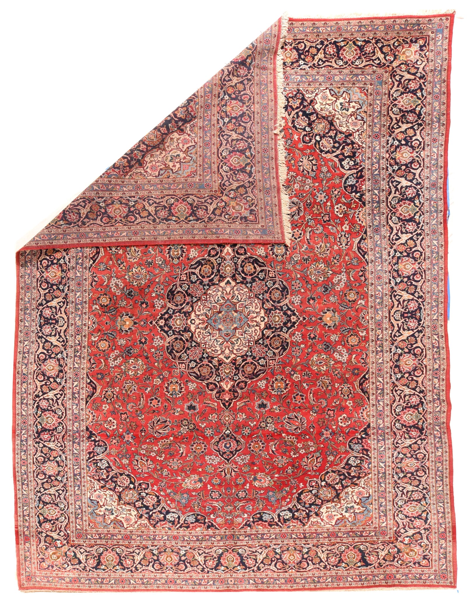 Very Fine Semi Antique Persian Kashan Rug