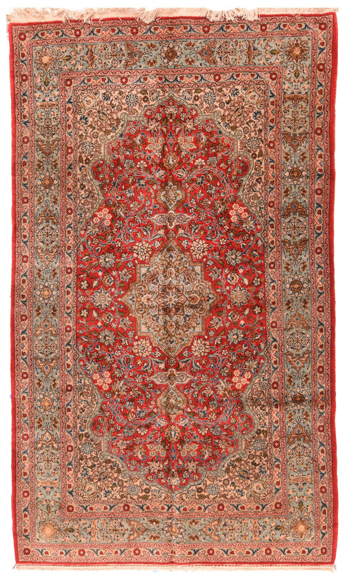 Antique Hand Knotted Persian Qum Area Rug