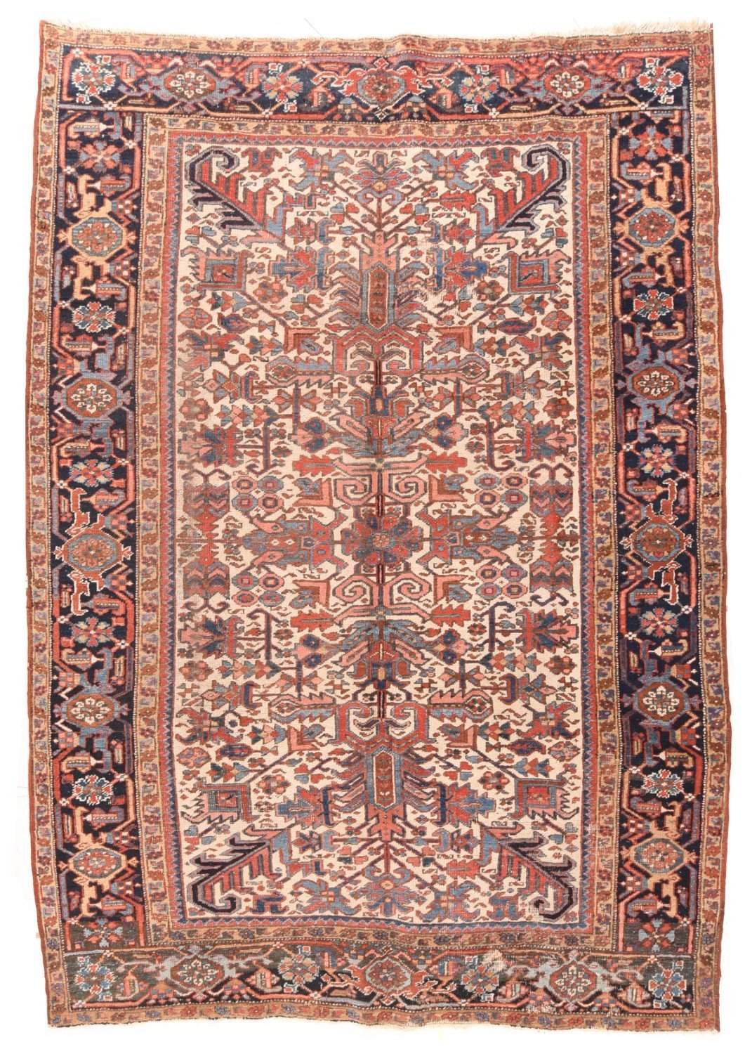 Antique Persian Heriz, Size 6'7" X 9'4"