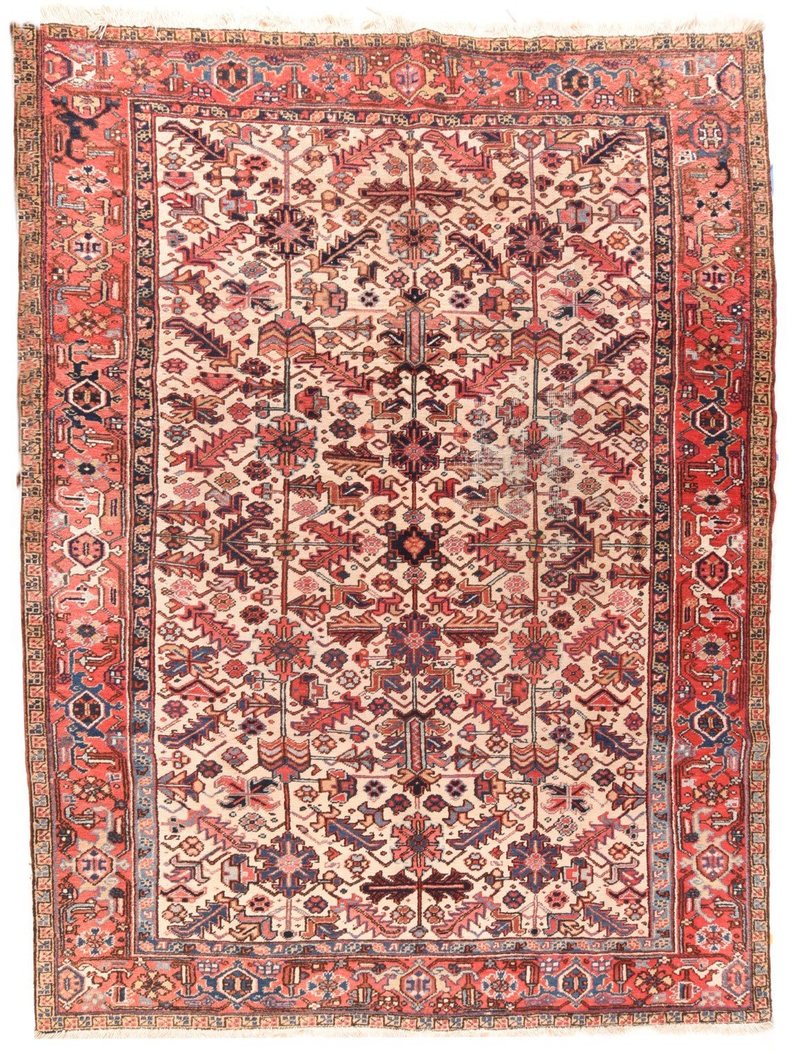 Antique Persian Heriz, Size 8'1" X 11'0" 