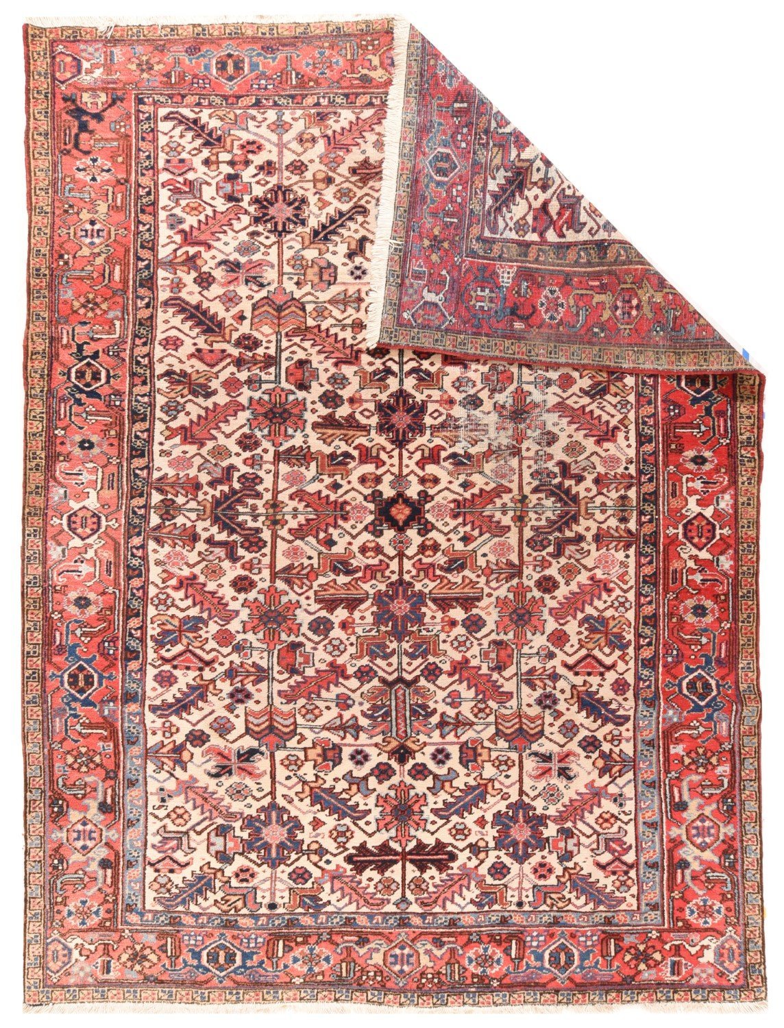 Antique Persian Heriz, Size 8'1" X 11'0" 