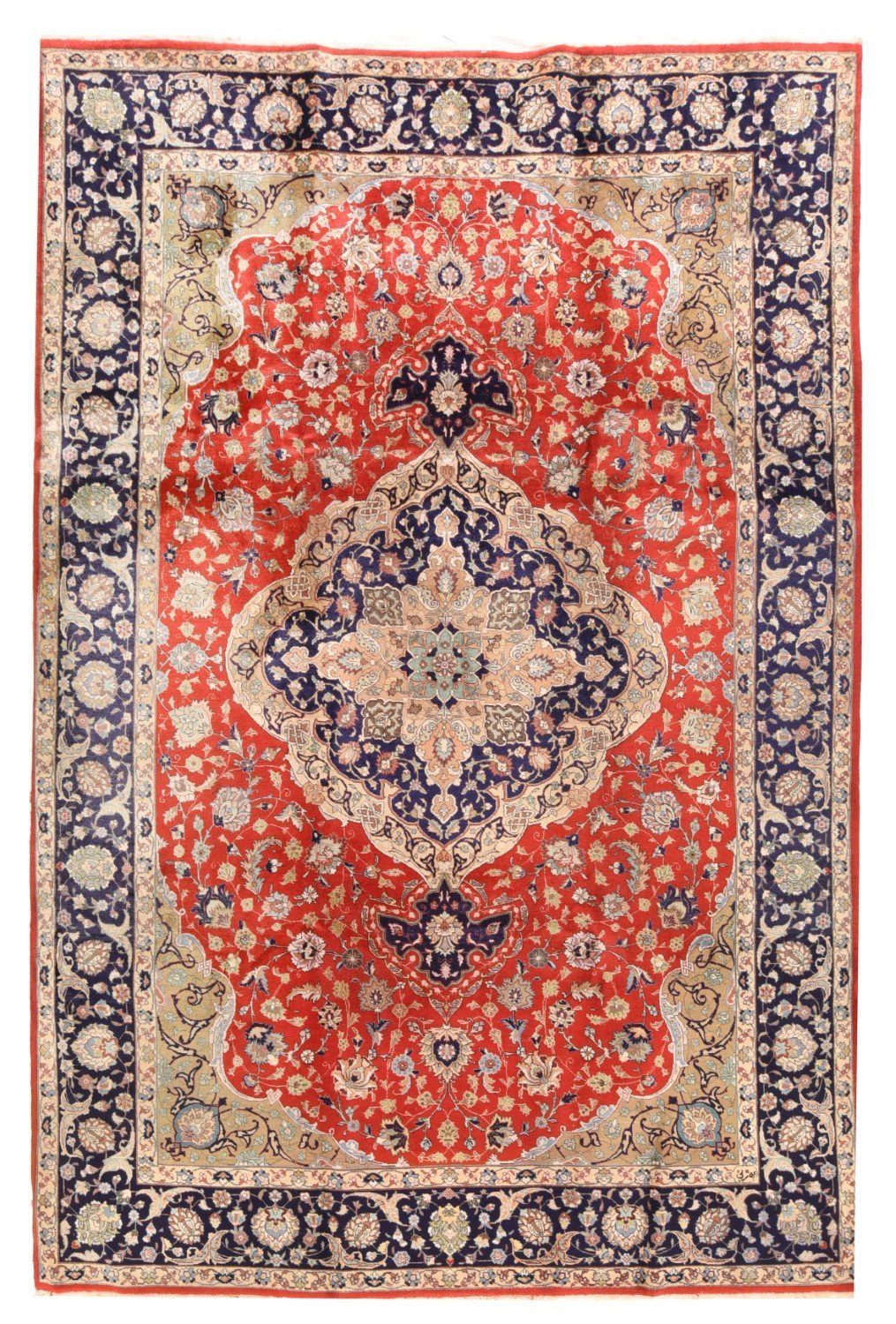 Antique Persian Tabriz, Size 6'6" X 9'10"