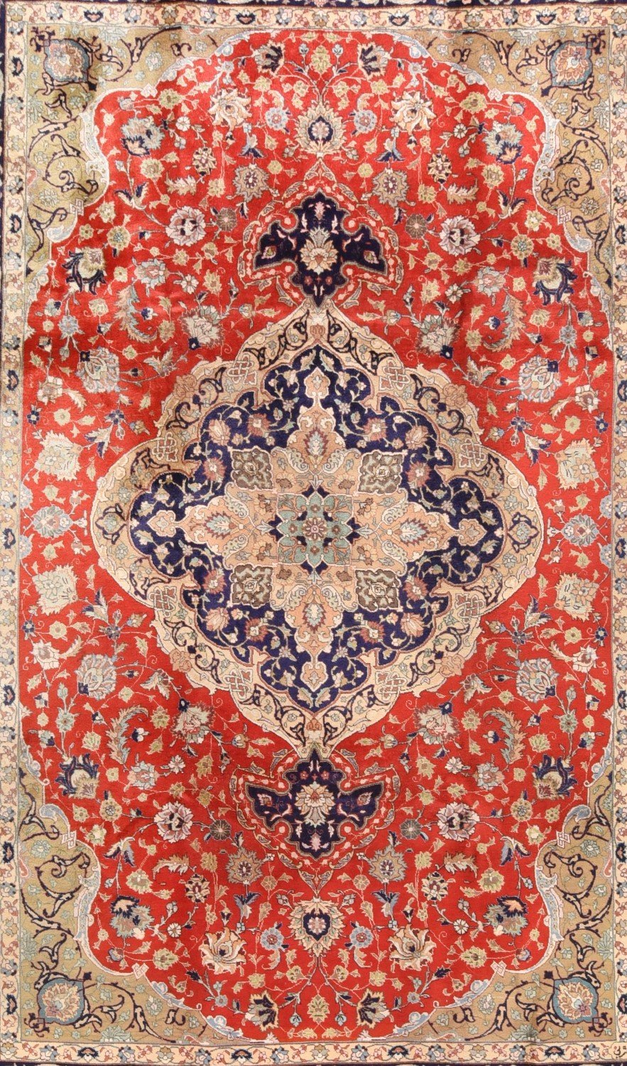 Antique Persian Tabriz, Size 6'6" X 9'10"