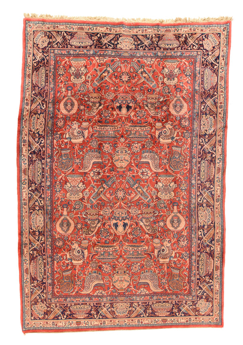 Semi Antique Fine Persian Sarouk Area Rug