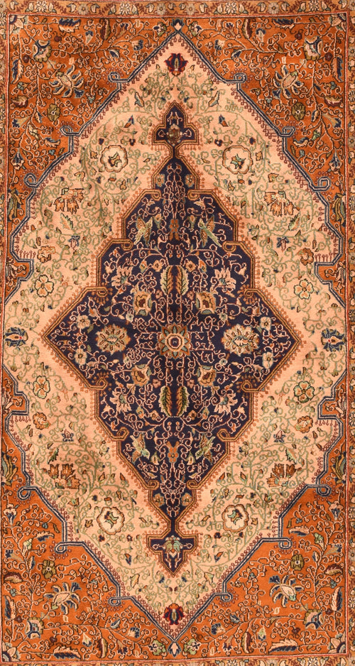 Excellent Persian Silk Qum Area Rug