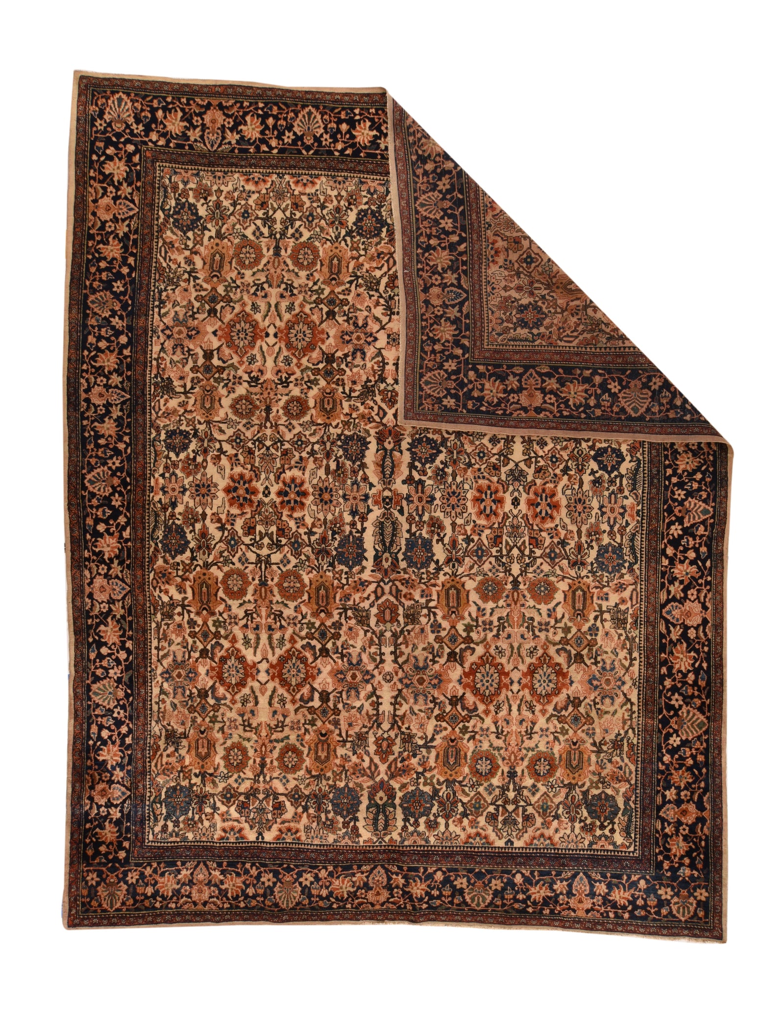 Antique Persian Farahan Sarouk Area Rug