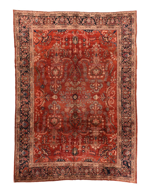 Fine Antique Persian Mohajeran Sarouk, Size 8'9" X 12'0"