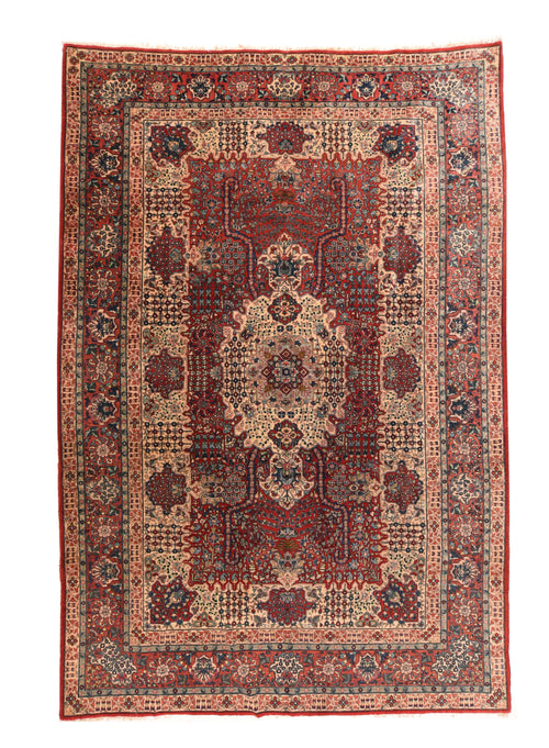Antique Green Fine Indian Agra Area Rug