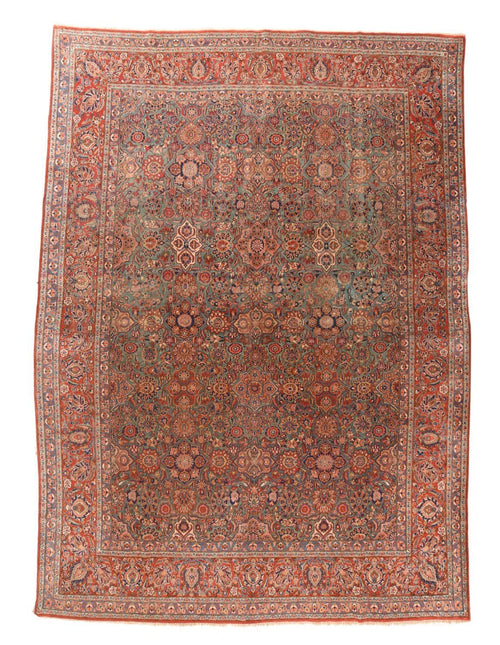 Fine Antique Persian Kashan, Size 8'4" X 11'9"