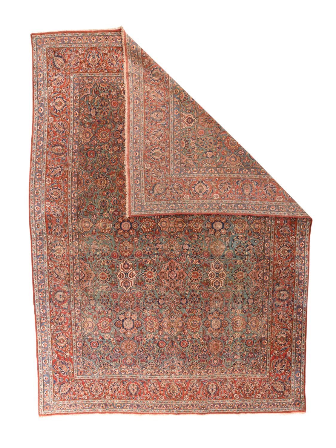 Fine Antique Persian Kashan, Size 8'4" X 11'9"