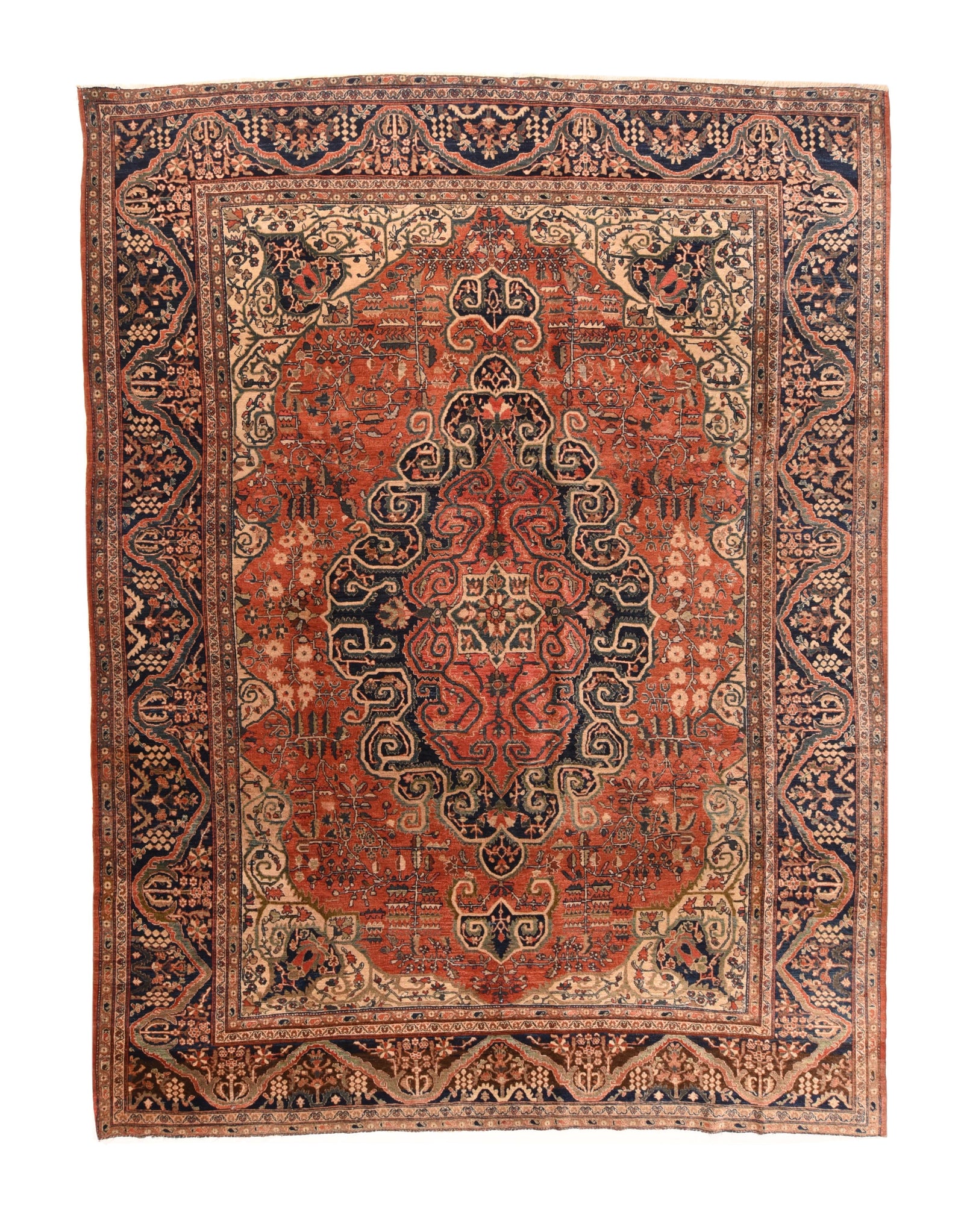 Hand Knotted Persian Farahan Sarouk Wool