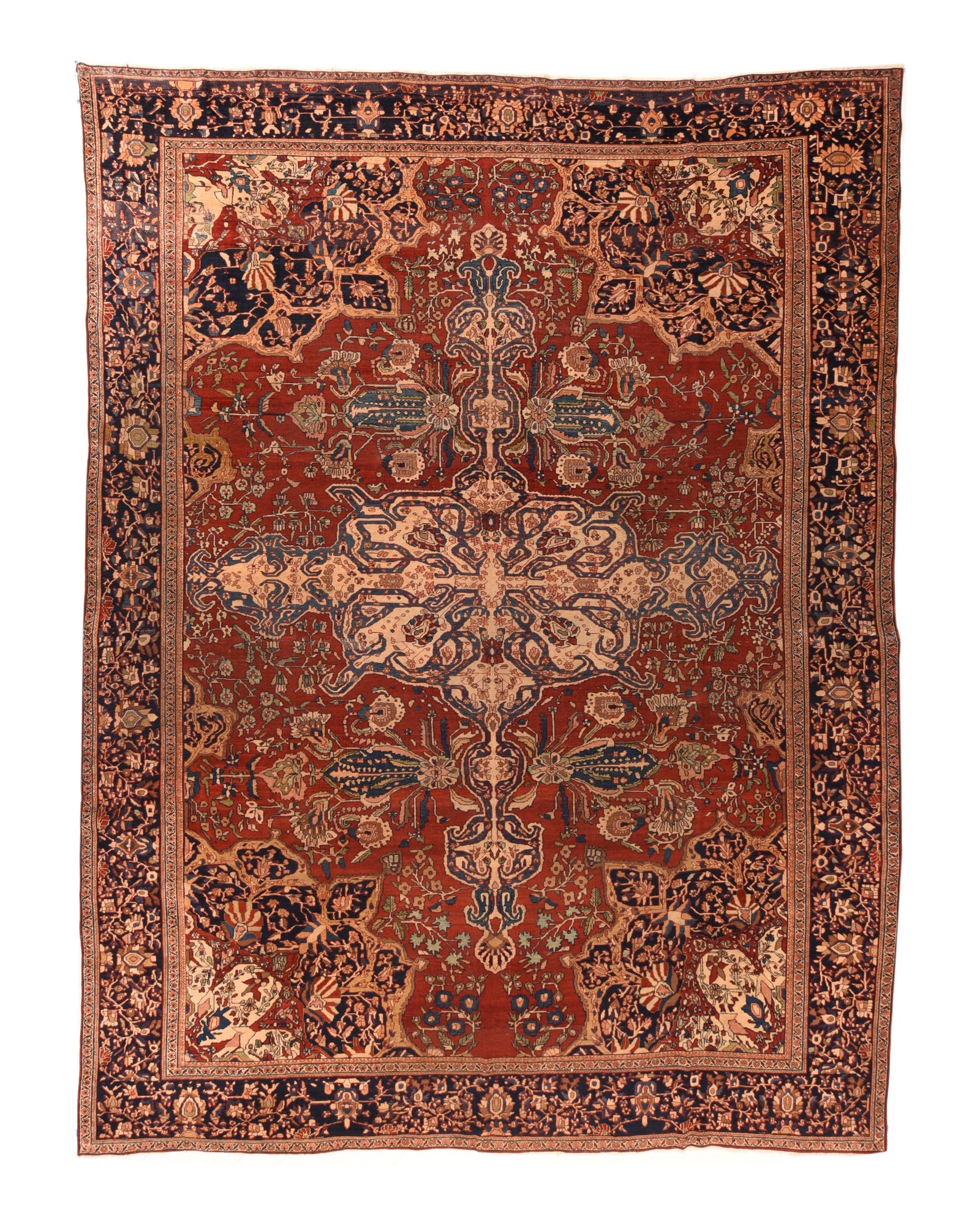 Antique Fine Persian Farahan Sarouk Area Rug