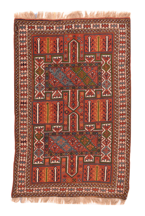 Semi Antique Persian Kurdish Area Rug