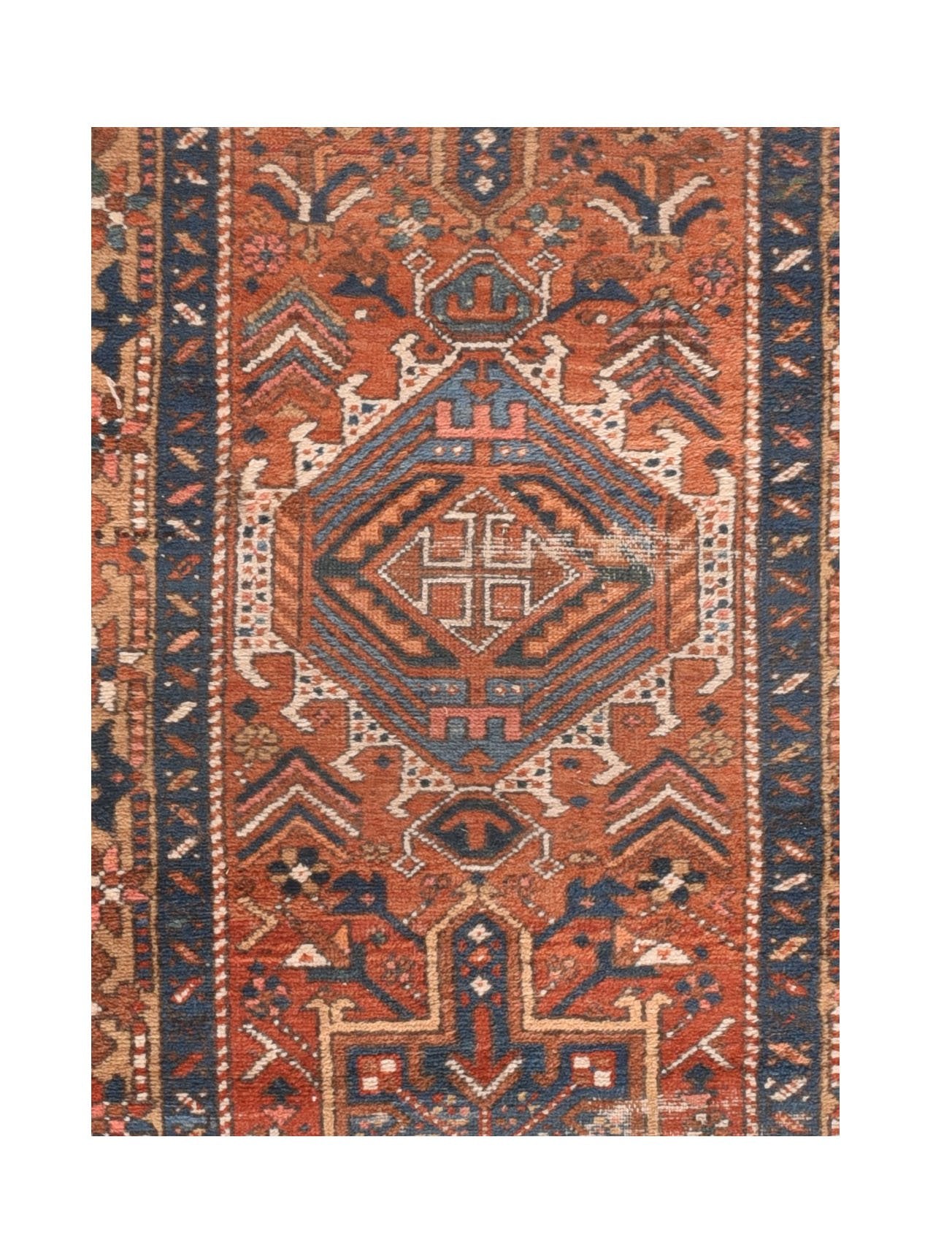 Fine Antique Persian Heriz Runner  .