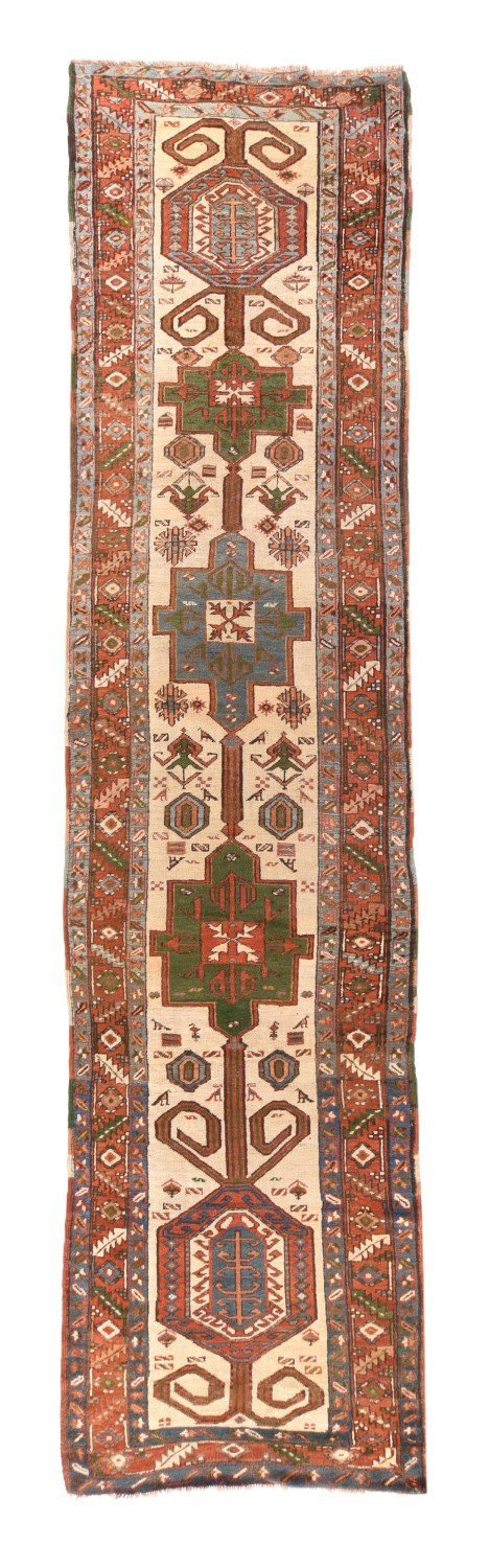 Fine Antique Persian Serapi Runner, Size 14'0" X 3'4"