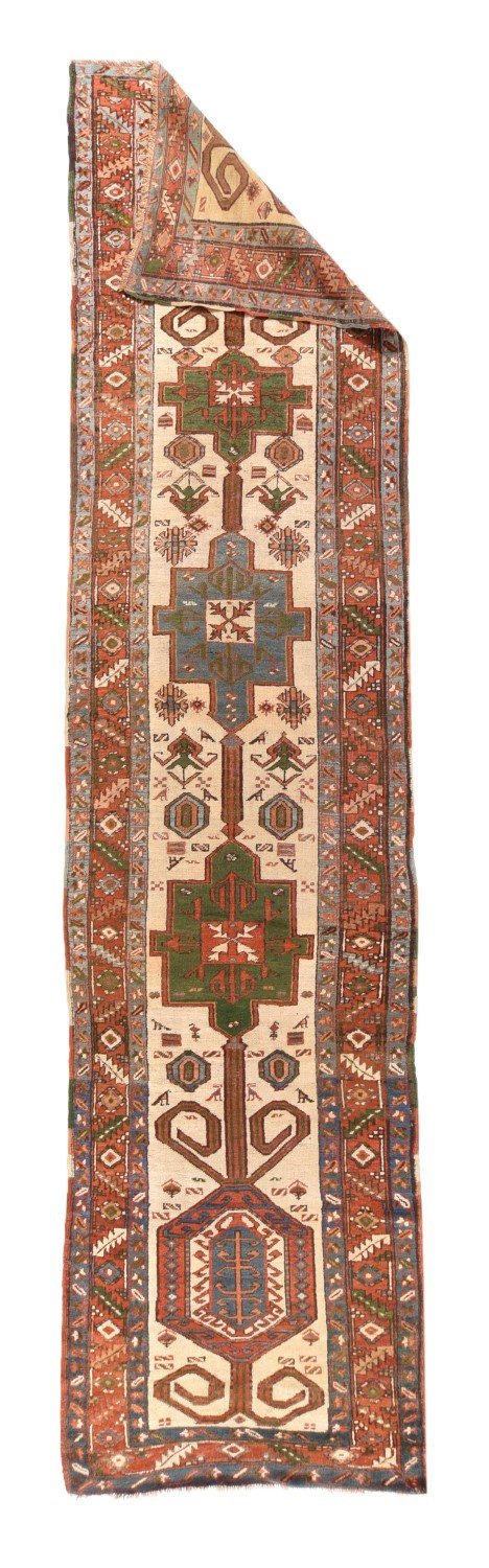 Fine Antique Persian Serapi Runner, Size 14'0" X 3'4"