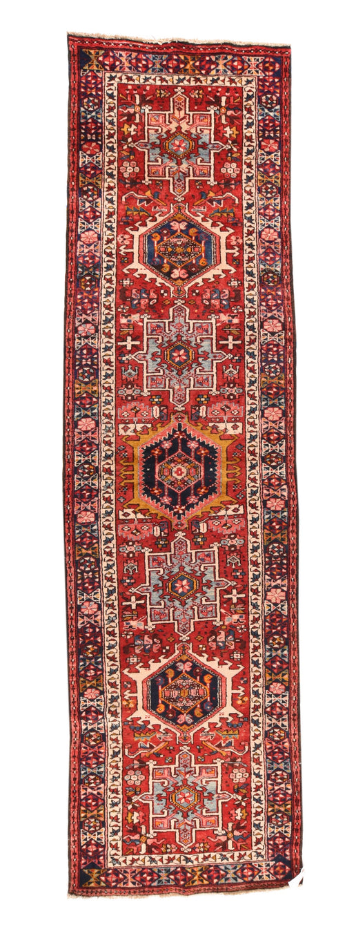 Semi Antique Red Persian Karajeh Heriz Area Rug