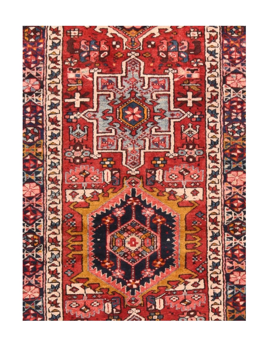 Semi Red Persian Karajeh Heriz Area Rug