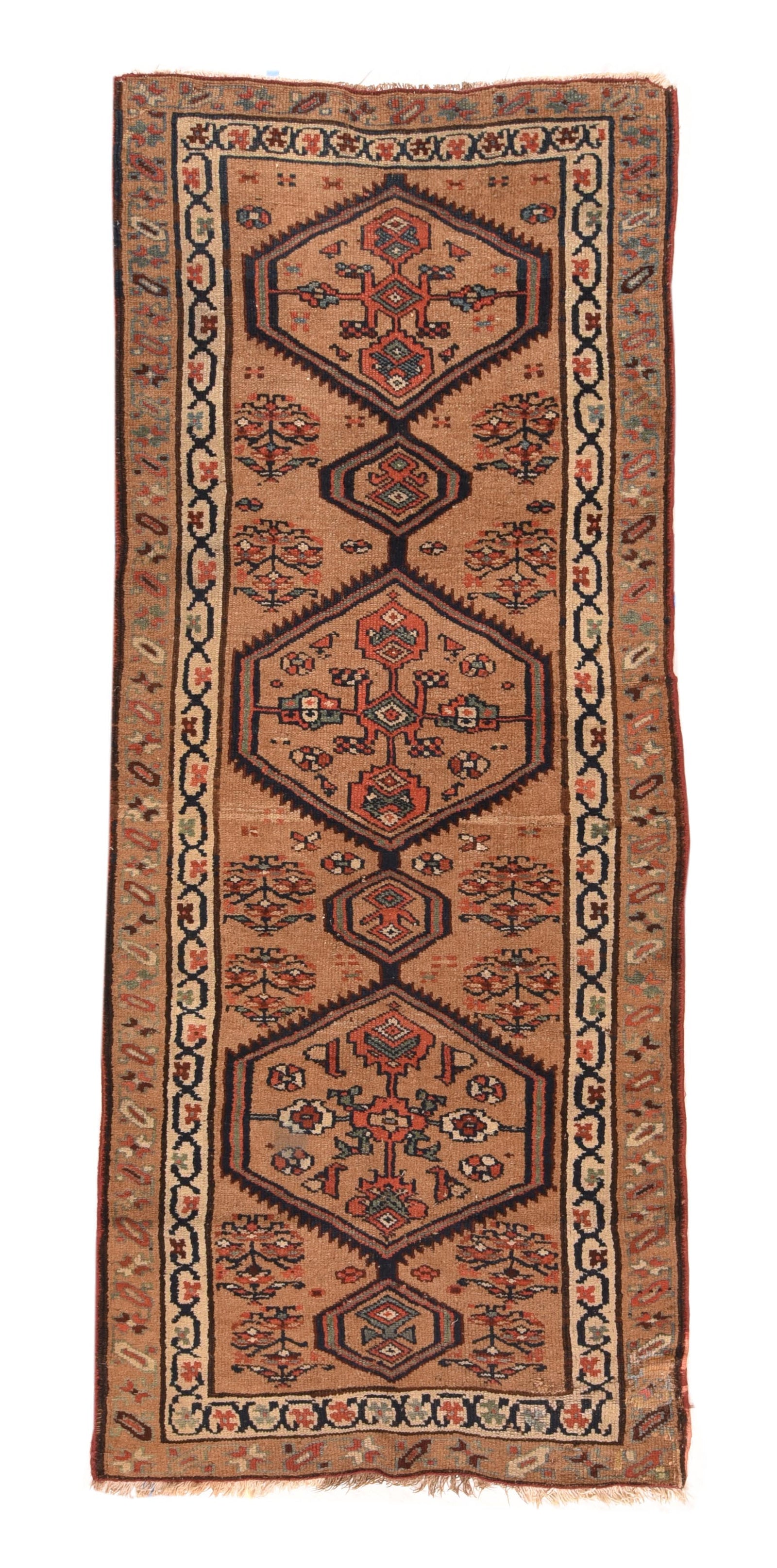 Fine Antique Persian Sarab    Camel Hair Short Runner      