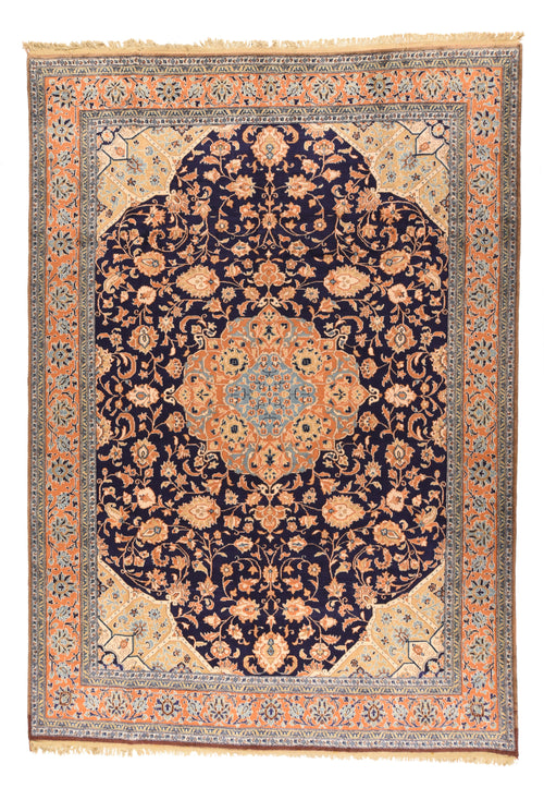 Hand Knotted Persian Tabriz Wool & Silk