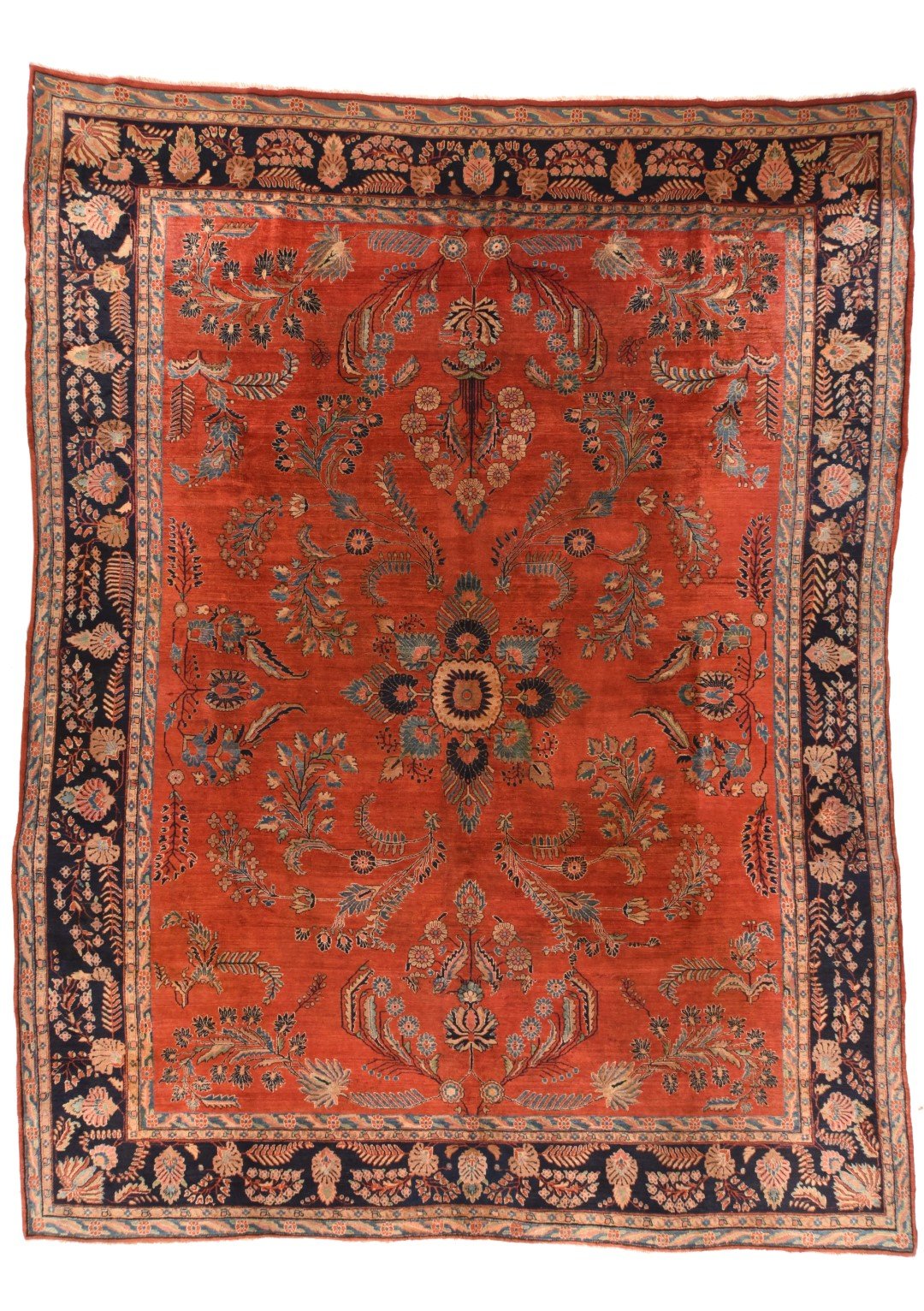 Hand Knotted Persian Sarouk Mohajeran Wool