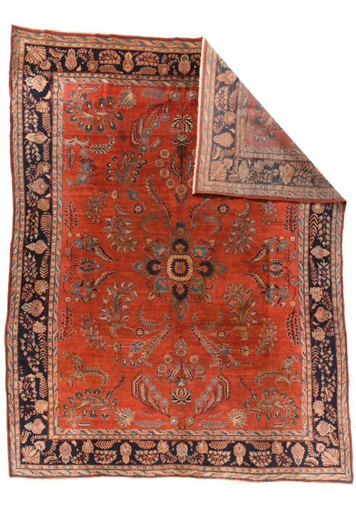 Hand Knotted Persian Sarouk Mohajeran Wool