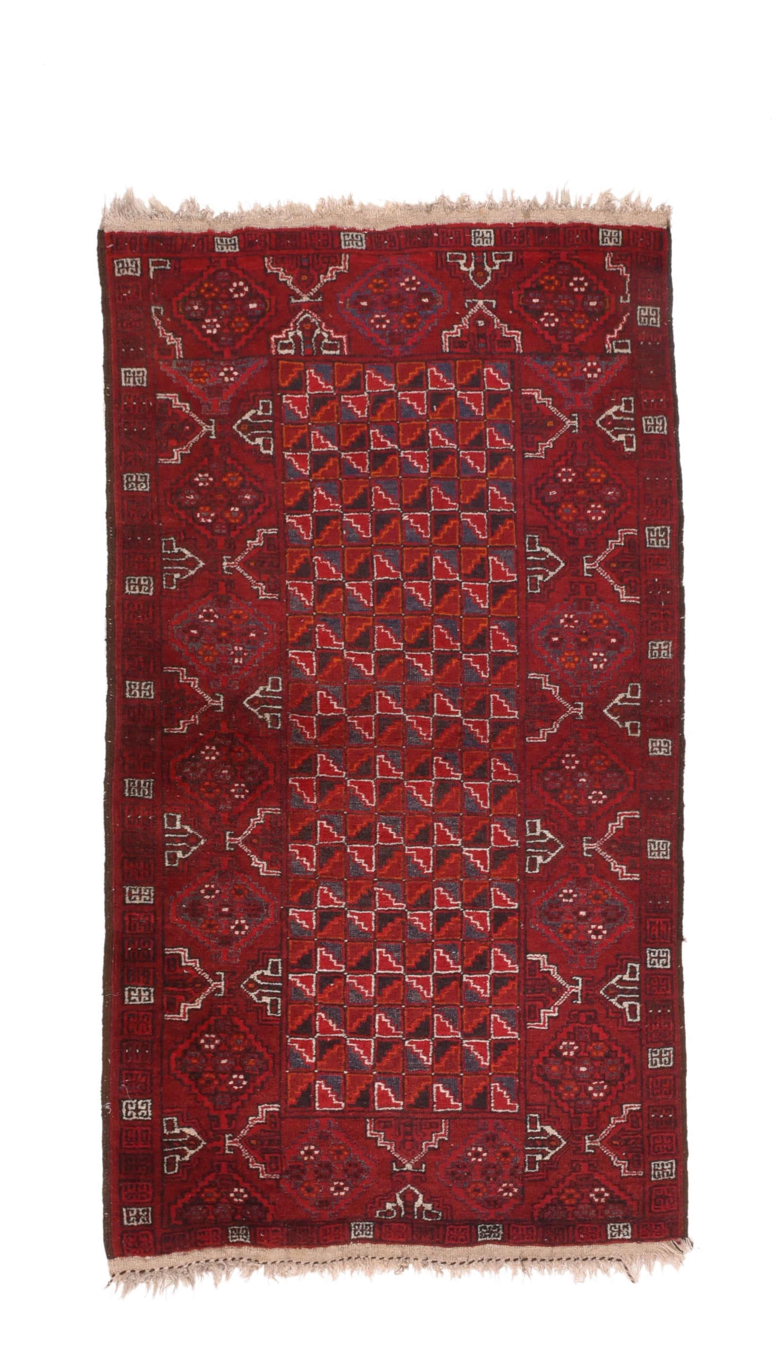 Semi Antique Red Afghan Balouch Area Rug