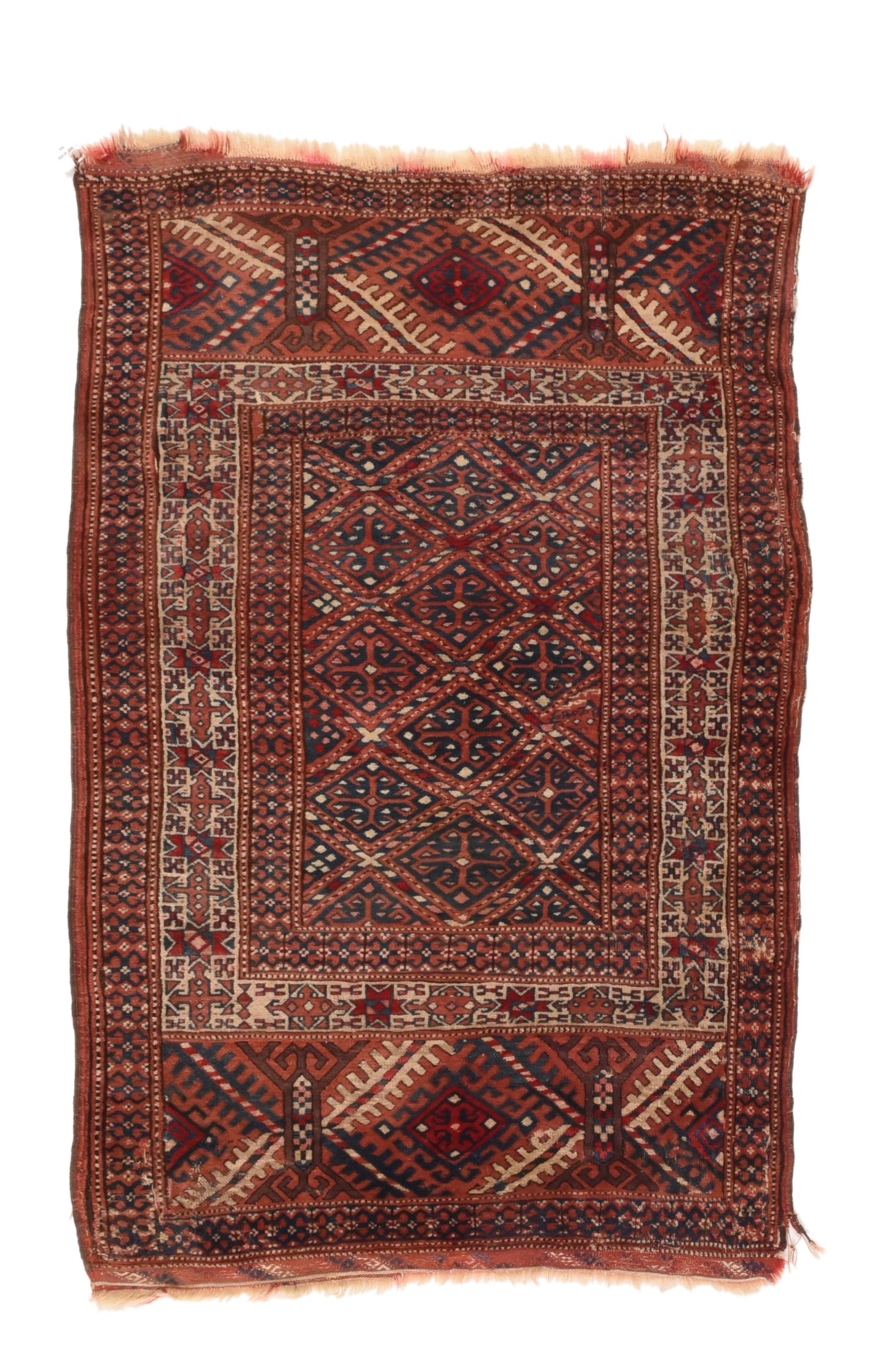 Antique Red Turkeman Russain Area Rug