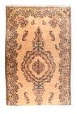 Antique Beige Kerman Persian Area Rug