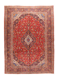 Vintage Red Red Kashan Persian Area Rug