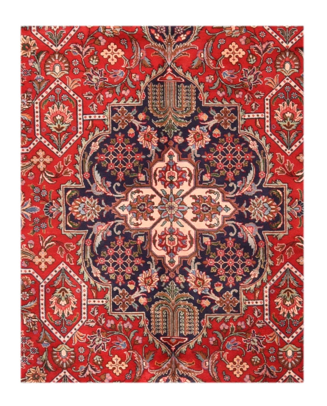 Vintage Red Tabriz Persian Area Rug