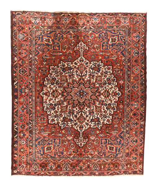 Vintage Red Bakhtiari Persian Area Rug