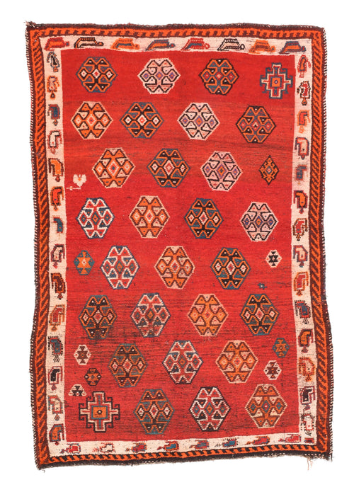 Vintage Red Gabbeh Persian Area Rug