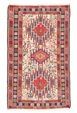 Vintage Beige Senneh Kilim Persain Area Rug