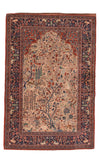 Antique Ivory Fine Ivory Kashan Dabir Persian Area Rug