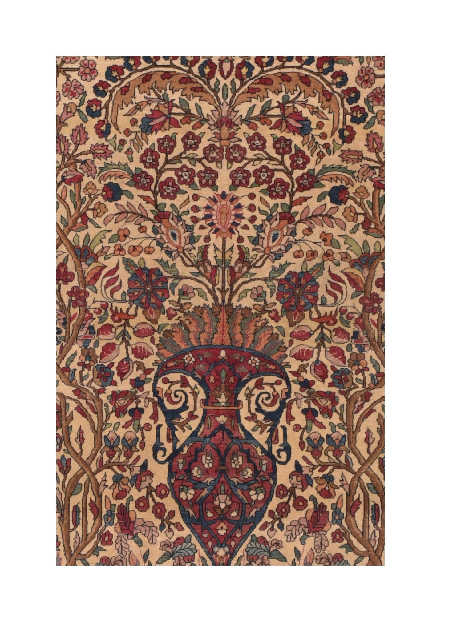 Antique Ivory Tehran Persian Area Rug