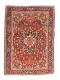 Antique Red Red Heriz Serapi Persian Area Rug